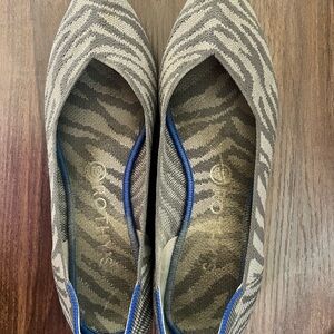 Rothy's Zebra Pattern Flats with Blue Accents